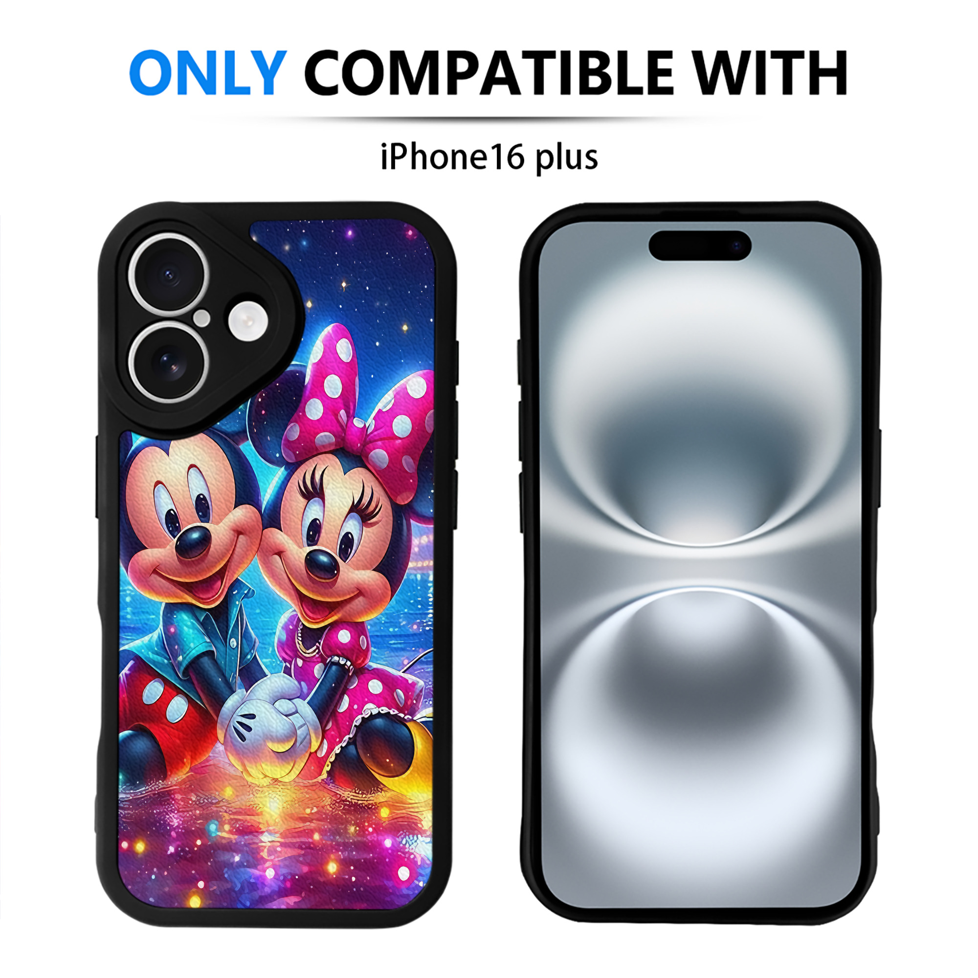 （画像用） ミッキーマウス Mickey Mouse 【iPhone 16シリーズ対応】シリコンスマホケース（レザー調） 材質：シリコン